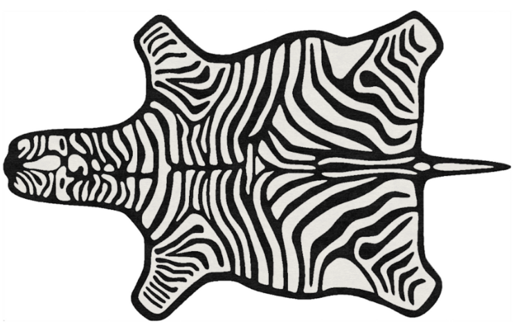 Zebra Wool Rug / 02196