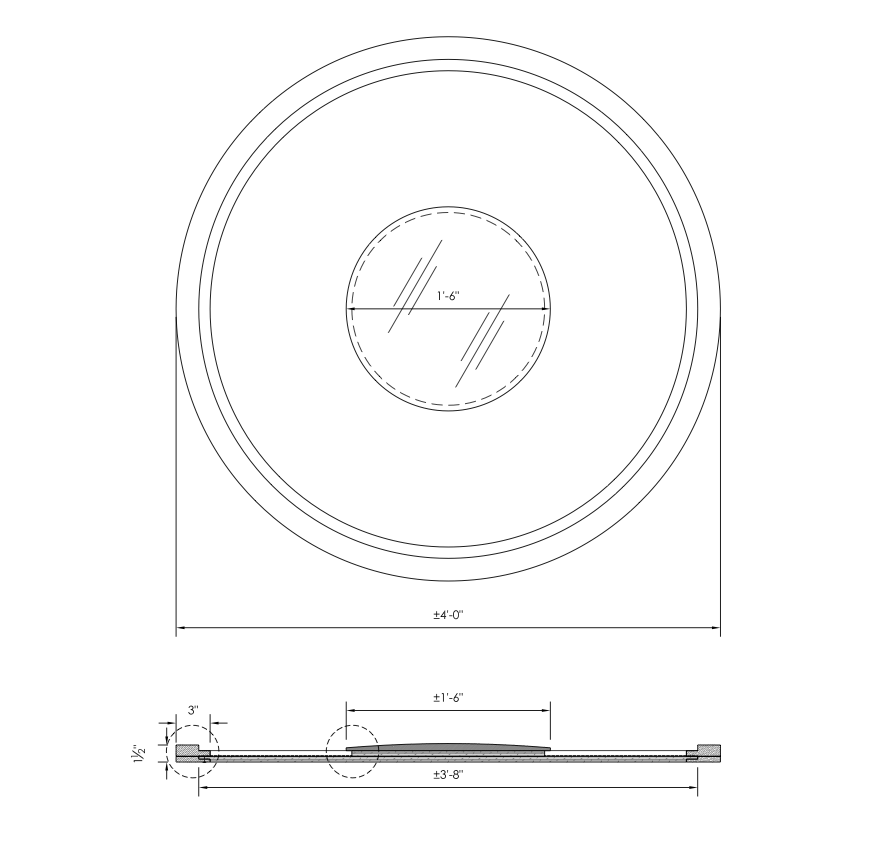 Copper Mirror / 24in Diameter / 11177